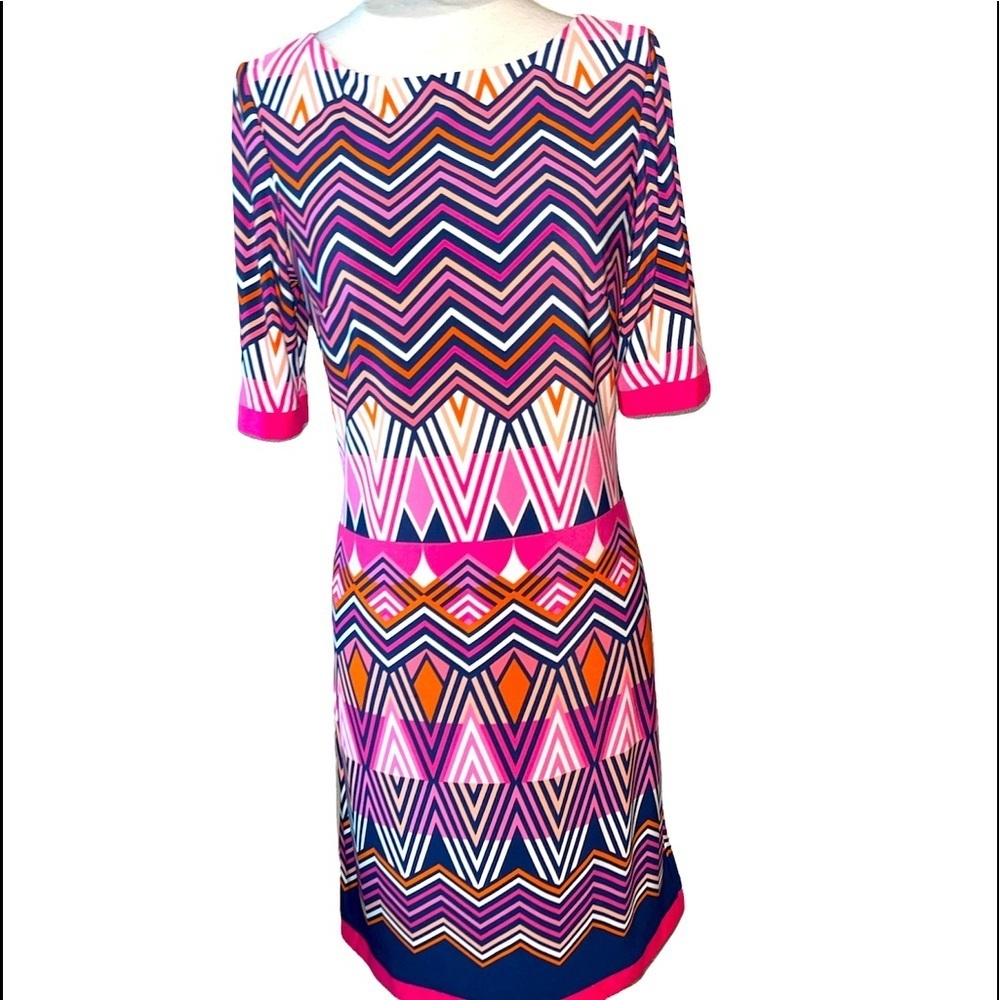 Eliza J Pink/Orange Sheath Dress Size 6